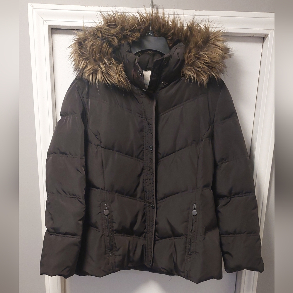 CALVIN KLEIN Dark Brown Down Winter Jacket